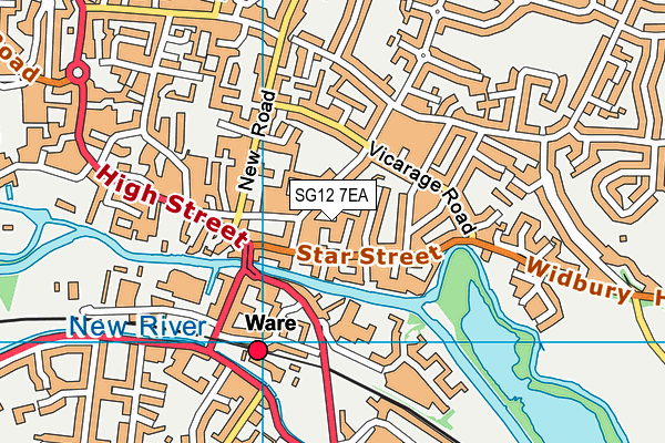 SG12 7EA map - OS VectorMap District (Ordnance Survey)