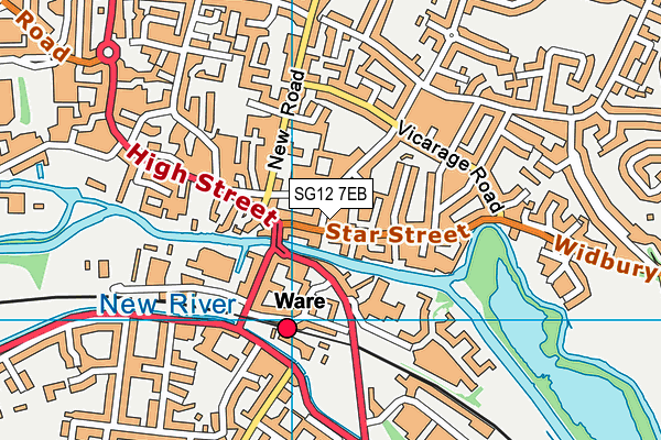 SG12 7EB map - OS VectorMap District (Ordnance Survey)