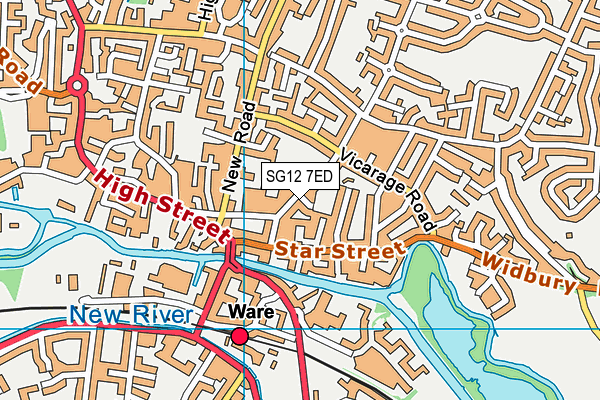 SG12 7ED map - OS VectorMap District (Ordnance Survey)