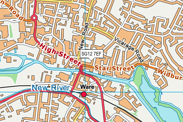 SG12 7EF map - OS VectorMap District (Ordnance Survey)