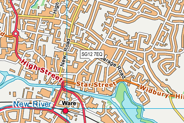 SG12 7EQ map - OS VectorMap District (Ordnance Survey)