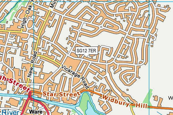 SG12 7ER map - OS VectorMap District (Ordnance Survey)