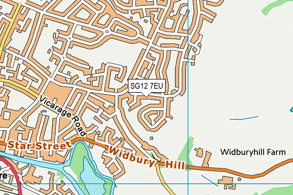 SG12 7EU map - OS VectorMap District (Ordnance Survey)