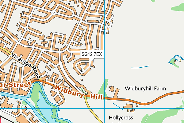 SG12 7EX map - OS VectorMap District (Ordnance Survey)