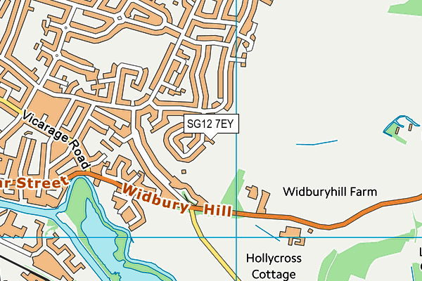 SG12 7EY map - OS VectorMap District (Ordnance Survey)