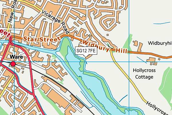 SG12 7FE map - OS VectorMap District (Ordnance Survey)