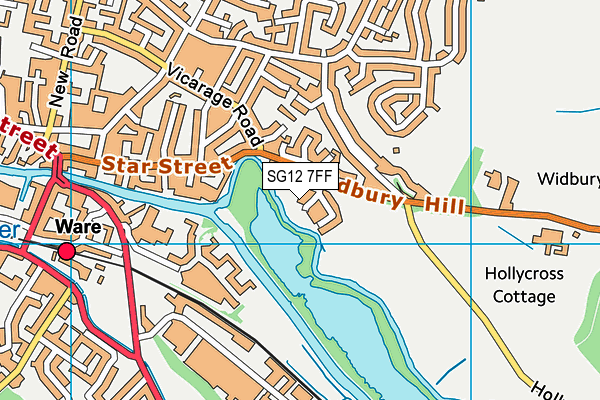 SG12 7FF map - OS VectorMap District (Ordnance Survey)