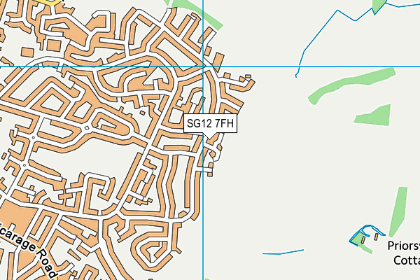 SG12 7FH map - OS VectorMap District (Ordnance Survey)