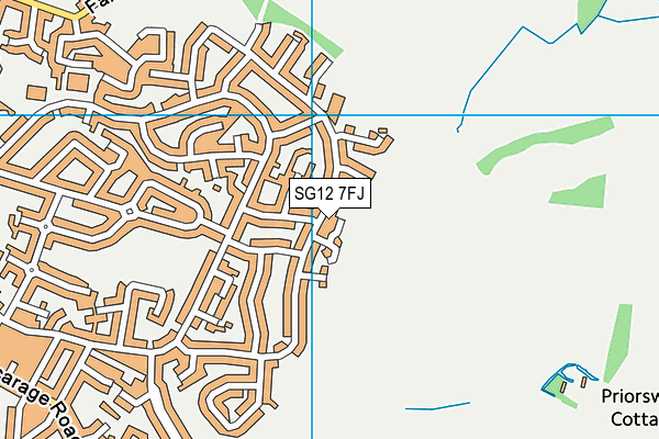 SG12 7FJ map - OS VectorMap District (Ordnance Survey)