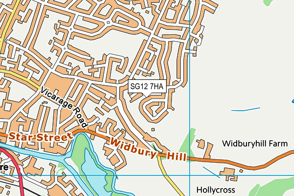 SG12 7HA map - OS VectorMap District (Ordnance Survey)