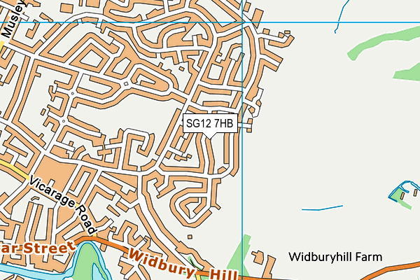 SG12 7HB map - OS VectorMap District (Ordnance Survey)