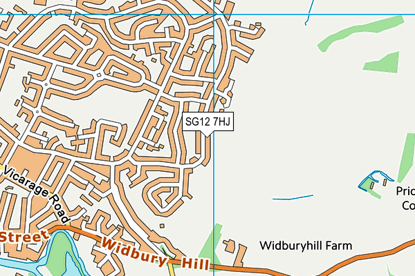 SG12 7HJ map - OS VectorMap District (Ordnance Survey)