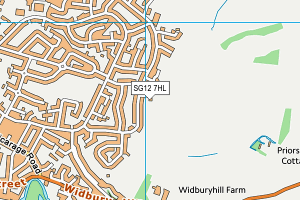 SG12 7HL map - OS VectorMap District (Ordnance Survey)