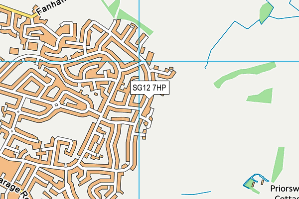 SG12 7HP map - OS VectorMap District (Ordnance Survey)