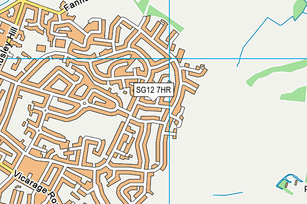 SG12 7HR map - OS VectorMap District (Ordnance Survey)