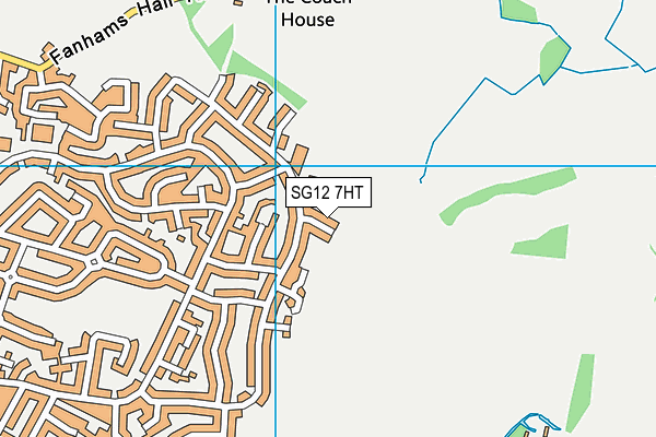 SG12 7HT map - OS VectorMap District (Ordnance Survey)