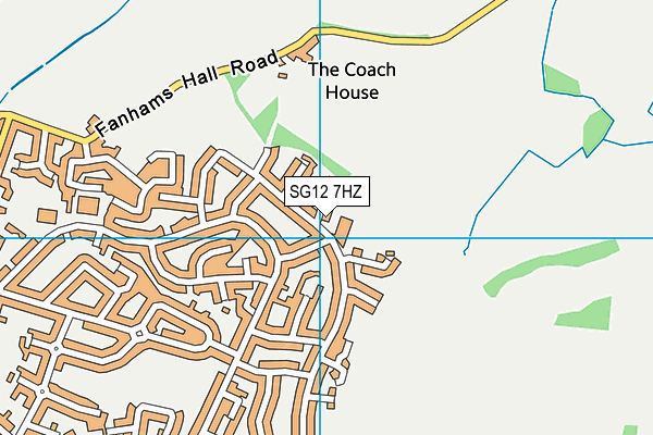 SG12 7HZ map - OS VectorMap District (Ordnance Survey)