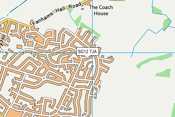 SG12 7JA map - OS VectorMap District (Ordnance Survey)