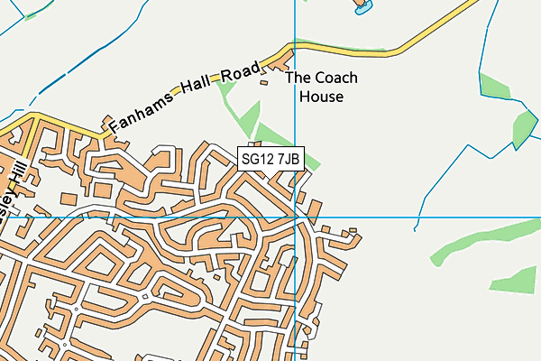 SG12 7JB map - OS VectorMap District (Ordnance Survey)