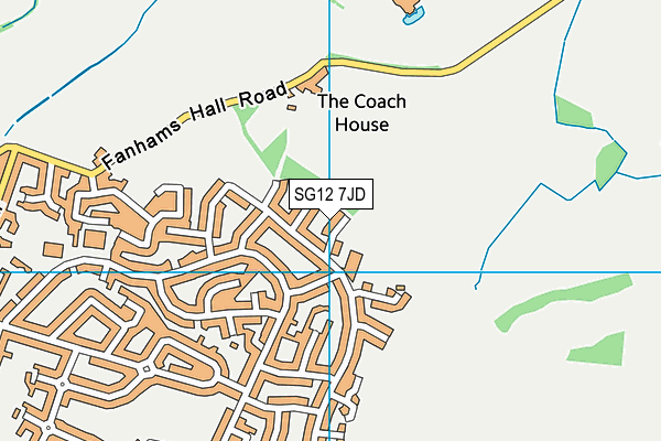 SG12 7JD map - OS VectorMap District (Ordnance Survey)