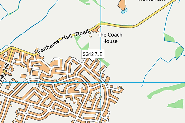 SG12 7JE map - OS VectorMap District (Ordnance Survey)