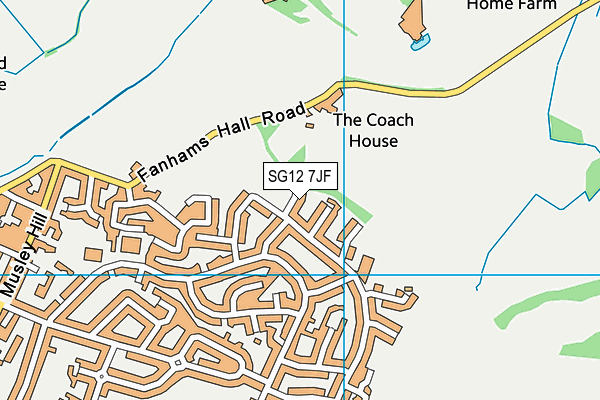 SG12 7JF map - OS VectorMap District (Ordnance Survey)