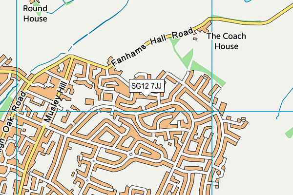 SG12 7JJ map - OS VectorMap District (Ordnance Survey)