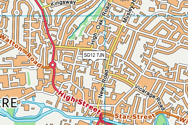 SG12 7JN map - OS VectorMap District (Ordnance Survey)