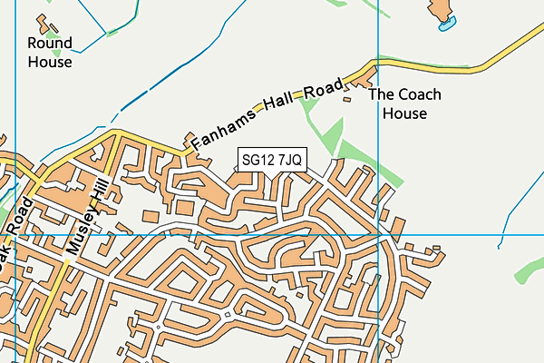SG12 7JQ map - OS VectorMap District (Ordnance Survey)