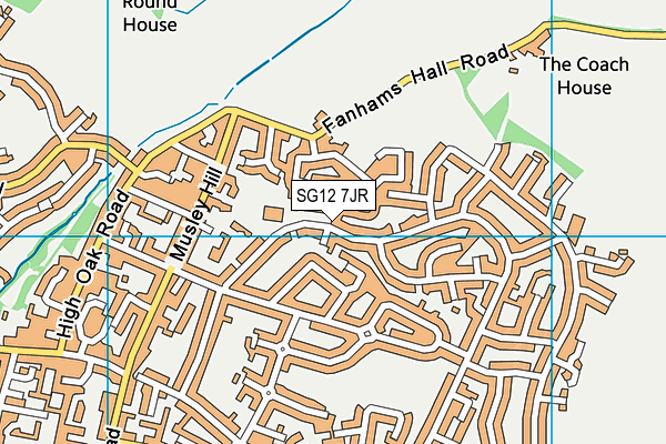 SG12 7JR map - OS VectorMap District (Ordnance Survey)