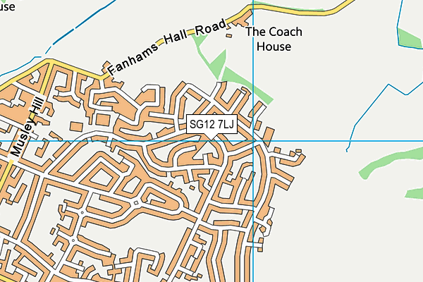 SG12 7LJ map - OS VectorMap District (Ordnance Survey)