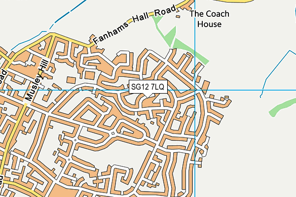 SG12 7LQ map - OS VectorMap District (Ordnance Survey)