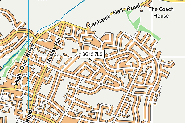 SG12 7LS map - OS VectorMap District (Ordnance Survey)