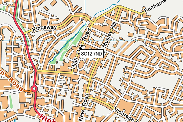 SG12 7ND map - OS VectorMap District (Ordnance Survey)