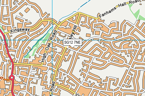 SG12 7NE map - OS VectorMap District (Ordnance Survey)