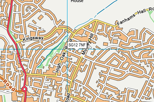 SG12 7NF map - OS VectorMap District (Ordnance Survey)