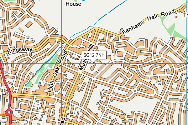 SG12 7NH map - OS VectorMap District (Ordnance Survey)