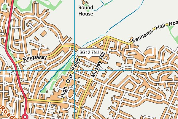 SG12 7NJ map - OS VectorMap District (Ordnance Survey)
