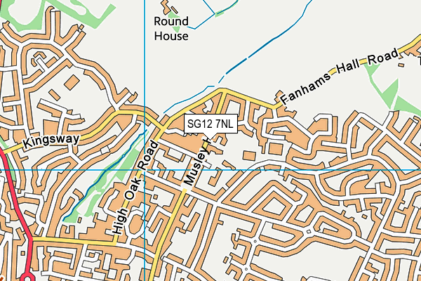 SG12 7NL map - OS VectorMap District (Ordnance Survey)