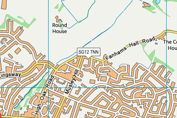 SG12 7NN map - OS VectorMap District (Ordnance Survey)