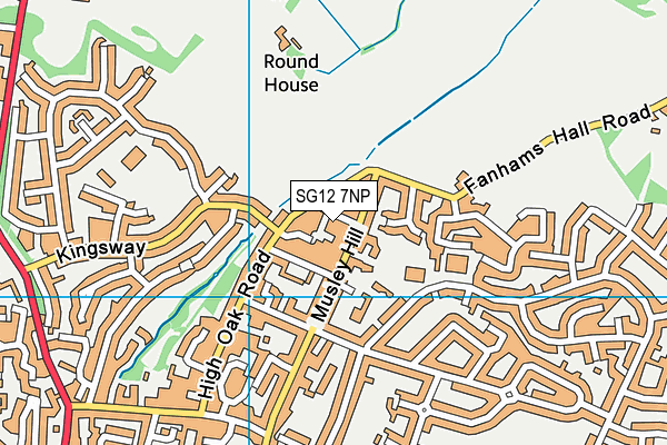 SG12 7NP map - OS VectorMap District (Ordnance Survey)