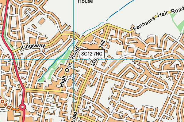SG12 7NQ map - OS VectorMap District (Ordnance Survey)