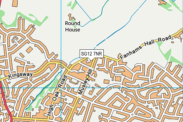 SG12 7NR map - OS VectorMap District (Ordnance Survey)