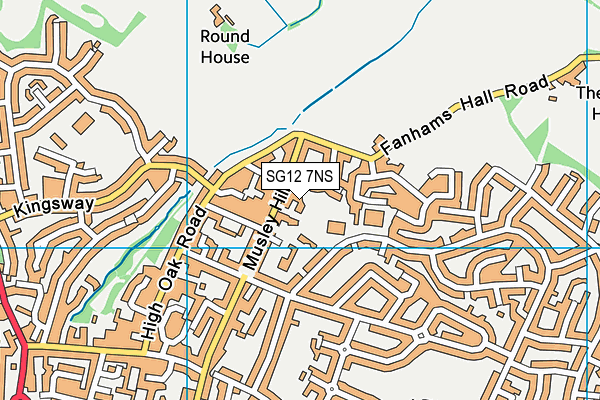 SG12 7NS map - OS VectorMap District (Ordnance Survey)