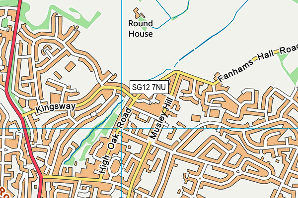SG12 7NU map - OS VectorMap District (Ordnance Survey)