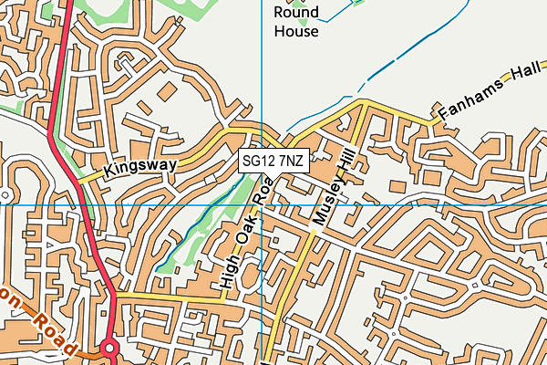 SG12 7NZ map - OS VectorMap District (Ordnance Survey)