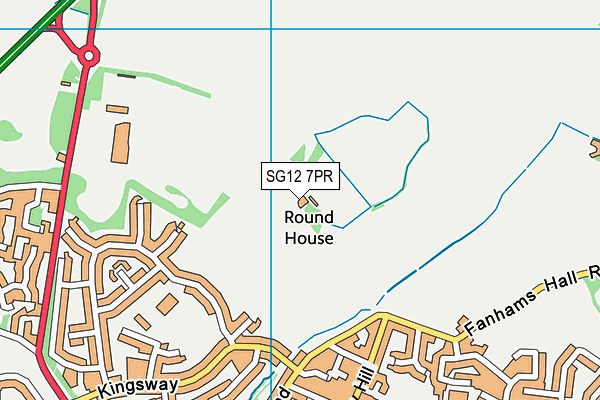 SG12 7PR map - OS VectorMap District (Ordnance Survey)