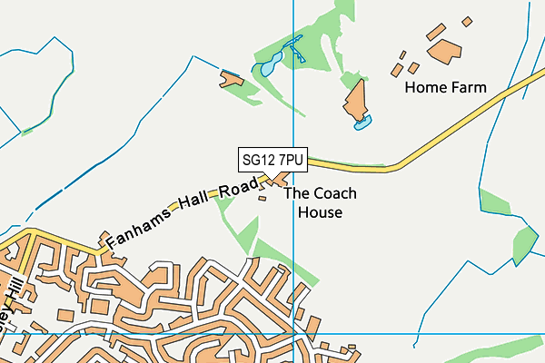 SG12 7PU map - OS VectorMap District (Ordnance Survey)