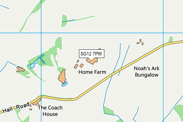 SG12 7PW map - OS VectorMap District (Ordnance Survey)