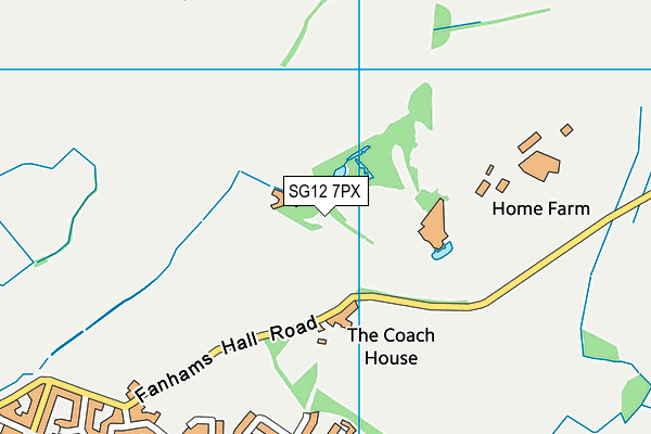 SG12 7PX map - OS VectorMap District (Ordnance Survey)